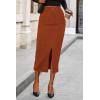 imagePRETTYGARDEN Corduroy Skirt Women Fall Fashion 2025 High Waisted Pencil Midi Skirts Business Casual Work Office Winter OutfitCaramel