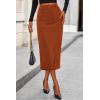 imagePRETTYGARDEN Corduroy Skirt Women Fall Fashion 2025 High Waisted Pencil Midi Skirts Business Casual Work Office Winter OutfitCaramel