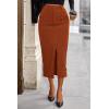 imagePRETTYGARDEN Corduroy Skirt Women Fall Fashion 2025 High Waisted Pencil Midi Skirts Business Casual Work Office Winter OutfitCaramel