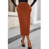 imagePRETTYGARDEN Corduroy Skirt Women Fall Fashion 2025 High Waisted Pencil Midi Skirts Business Casual Work Office Winter OutfitCaramel