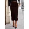 imagePRETTYGARDEN Corduroy Skirt Women Fall Fashion 2025 High Waisted Pencil Midi Skirts Business Casual Work Office Winter OutfitCoffee