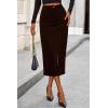 imagePRETTYGARDEN Corduroy Skirt Women Fall Fashion 2025 High Waisted Pencil Midi Skirts Business Casual Work Office Winter OutfitCoffee