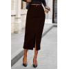 imagePRETTYGARDEN Corduroy Skirt Women Fall Fashion 2025 High Waisted Pencil Midi Skirts Business Casual Work Office Winter OutfitCoffee