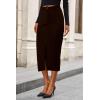 imagePRETTYGARDEN Corduroy Skirt Women Fall Fashion 2025 High Waisted Pencil Midi Skirts Business Casual Work Office Winter OutfitCoffee