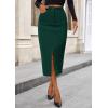 imagePRETTYGARDEN Corduroy Skirt Women Fall Fashion 2025 High Waisted Pencil Midi Skirts Business Casual Work Office Winter OutfitDark Green