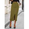 imagePRETTYGARDEN Corduroy Skirt Women Fall Fashion 2025 High Waisted Pencil Midi Skirts Business Casual Work Office Winter OutfitGreen