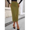 imagePRETTYGARDEN Corduroy Skirt Women Fall Fashion 2025 High Waisted Pencil Midi Skirts Business Casual Work Office Winter OutfitGreen