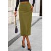 imagePRETTYGARDEN Corduroy Skirt Women Fall Fashion 2025 High Waisted Pencil Midi Skirts Business Casual Work Office Winter OutfitGreen