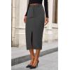 imagePRETTYGARDEN Corduroy Skirt Women Fall Fashion 2025 High Waisted Pencil Midi Skirts Business Casual Work Office Winter OutfitGrey