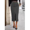 imagePRETTYGARDEN Corduroy Skirt Women Fall Fashion 2025 High Waisted Pencil Midi Skirts Business Casual Work Office Winter OutfitGrey
