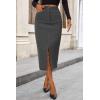 imagePRETTYGARDEN Corduroy Skirt Women Fall Fashion 2025 High Waisted Pencil Midi Skirts Business Casual Work Office Winter OutfitGrey