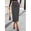 imagePRETTYGARDEN Corduroy Skirt Women Fall Fashion 2025 High Waisted Pencil Midi Skirts Business Casual Work Office Winter OutfitGrey