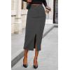 imagePRETTYGARDEN Corduroy Skirt Women Fall Fashion 2025 High Waisted Pencil Midi Skirts Business Casual Work Office Winter OutfitGrey