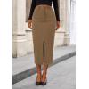 imagePRETTYGARDEN Corduroy Skirt Women Fall Fashion 2025 High Waisted Pencil Midi Skirts Business Casual Work Office Winter OutfitKhaki