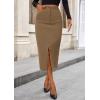 imagePRETTYGARDEN Corduroy Skirt Women Fall Fashion 2025 High Waisted Pencil Midi Skirts Business Casual Work Office Winter OutfitKhaki
