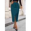imagePRETTYGARDEN Corduroy Skirt Women Fall Fashion 2025 High Waisted Pencil Midi Skirts Business Casual Work Office Winter OutfitLake Blue