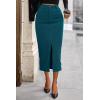 imagePRETTYGARDEN Corduroy Skirt Women Fall Fashion 2025 High Waisted Pencil Midi Skirts Business Casual Work Office Winter OutfitLake Blue