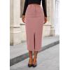 imagePRETTYGARDEN Corduroy Skirt Women Fall Fashion 2025 High Waisted Pencil Midi Skirts Business Casual Work Office Winter OutfitPink