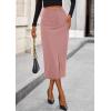 imagePRETTYGARDEN Corduroy Skirt Women Fall Fashion 2025 High Waisted Pencil Midi Skirts Business Casual Work Office Winter OutfitPink