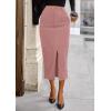 imagePRETTYGARDEN Corduroy Skirt Women Fall Fashion 2025 High Waisted Pencil Midi Skirts Business Casual Work Office Winter OutfitPink