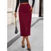 imagePRETTYGARDEN Corduroy Skirt Women Fall Fashion 2025 High Waisted Pencil Midi Skirts Business Casual Work Office Winter OutfitWine Red