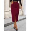 imagePRETTYGARDEN Corduroy Skirt Women Fall Fashion 2025 High Waisted Pencil Midi Skirts Business Casual Work Office Winter OutfitWine Red