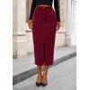 imagePRETTYGARDEN Corduroy Skirt Women Fall Fashion 2025 High Waisted Pencil Midi Skirts Business Casual Work Office Winter OutfitWine Red
