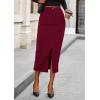 imagePRETTYGARDEN Corduroy Skirt Women Fall Fashion 2025 High Waisted Pencil Midi Skirts Business Casual Work Office Winter OutfitWine Red