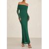imagePRETTYGARDEN Fall Dresses for Women 2025 Elegant Off The Shoulder Long Sleeve Formal Wedding Guest Bodycon Maxi DressGreen
