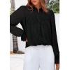 imagePRETTYGARDEN Lace Long Sleeve Shirts Fall Outfits for Women 2025 Casual Button Down Going Out Tops Hollow Out Eyelet BlousesBlack