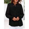 imagePRETTYGARDEN Lace Long Sleeve Shirts Fall Outfits for Women 2025 Casual Button Down Going Out Tops Hollow Out Eyelet BlousesBlack