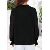 imagePRETTYGARDEN Lace Long Sleeve Shirts Fall Outfits for Women 2025 Casual Button Down Going Out Tops Hollow Out Eyelet BlousesBlack
