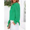 imagePRETTYGARDEN Lace Long Sleeve Shirts Fall Outfits for Women 2025 Casual Button Down Going Out Tops Hollow Out Eyelet BlousesBright Green