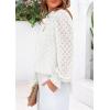 imagePRETTYGARDEN Lace Long Sleeve Shirts Fall Outfits for Women 2025 Casual Button Down Going Out Tops Hollow Out Eyelet BlousesCream White