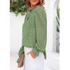 imagePRETTYGARDEN Lace Long Sleeve Shirts Fall Outfits for Women 2025 Casual Button Down Going Out Tops Hollow Out Eyelet BlousesGrass Green