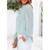 imagePRETTYGARDEN Lace Long Sleeve Shirts Fall Outfits for Women 2025 Casual Button Down Going Out Tops Hollow Out Eyelet BlousesLight Blue