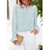 imagePRETTYGARDEN Lace Long Sleeve Shirts Fall Outfits for Women 2025 Casual Button Down Going Out Tops Hollow Out Eyelet BlousesLight Blue