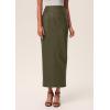 imagePRETTYGARDEN Long Skirts for Women 2025 Fall Fashion Clothing Faux Leather High Waist Dressy Casual Slit Pencil Maxi SkirtArmy Green