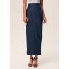 imagePRETTYGARDEN Long Skirts for Women 2025 Fall Fashion Clothing Faux Leather High Waist Dressy Casual Slit Pencil Maxi SkirtNavy Blue