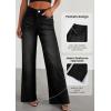 imagePRETTYGARDEN Wide Leg Jeans for Women Trendy 2025 High Waisted Stretchy Baggy Raw Hem Denim Palazzo Pants with PocketsBlack