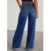 imagePRETTYGARDEN Wide Leg Jeans for Women Trendy 2025 High Waisted Stretchy Baggy Raw Hem Denim Palazzo Pants with PocketsBluing