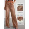 imagePRETTYGARDEN Wide Leg Jeans for Women Trendy 2025 High Waisted Stretchy Baggy Raw Hem Denim Palazzo Pants with PocketsBrown