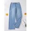 imagePRETTYGARDEN Wide Leg Jeans for Women Trendy 2025 High Waisted Stretchy Baggy Raw Hem Denim Palazzo Pants with PocketsLight Blue