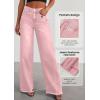 imagePRETTYGARDEN Wide Leg Jeans for Women Trendy 2025 High Waisted Stretchy Baggy Raw Hem Denim Palazzo Pants with PocketsPink