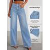 imagePRETTYGARDEN Wide Leg Jeans for Women Trendy 2025 High Waisted Stretchy Baggy Raw Hem Denim Palazzo Pants with PocketsSky Blue