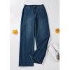 imagePRETTYGARDEN Wide Leg Jeans for Women Trendy 2025 High Waisted Stretchy Baggy Raw Hem Denim Palazzo Pants with PocketsVintage Blue