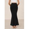 imagePRETTYGARDEN Women Bodycon Mermaid Skirt 2025 Spring Summer Casual Fitted Mesh High Waisted Ruched Maxi Long Going Out OutfitBlack
