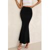 imagePRETTYGARDEN Women Bodycon Mermaid Skirt 2025 Spring Summer Casual Fitted Mesh High Waisted Ruched Maxi Long Going Out OutfitBlack