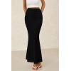 imagePRETTYGARDEN Women Bodycon Mermaid Skirt 2025 Spring Summer Casual Fitted Mesh High Waisted Ruched Maxi Long Going Out OutfitBlack