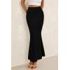 imagePRETTYGARDEN Women Bodycon Mermaid Skirt 2025 Spring Summer Casual Fitted Mesh High Waisted Ruched Maxi Long Going Out OutfitBlack